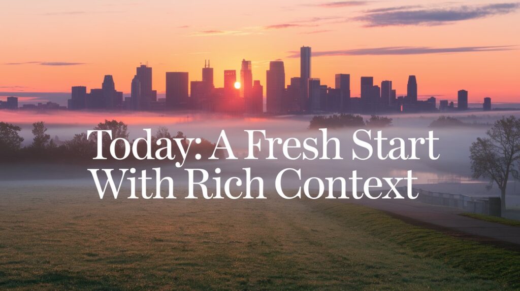 Today: A Fresh Start with Rich Context